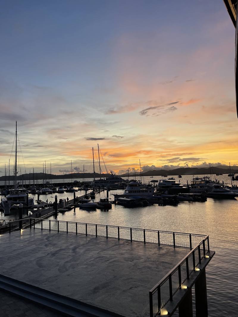 Sunset over the marina