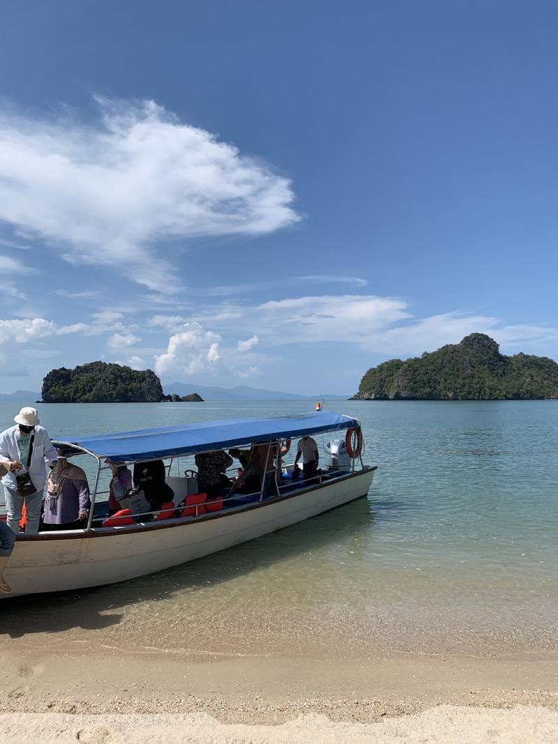 Boat at an island beach